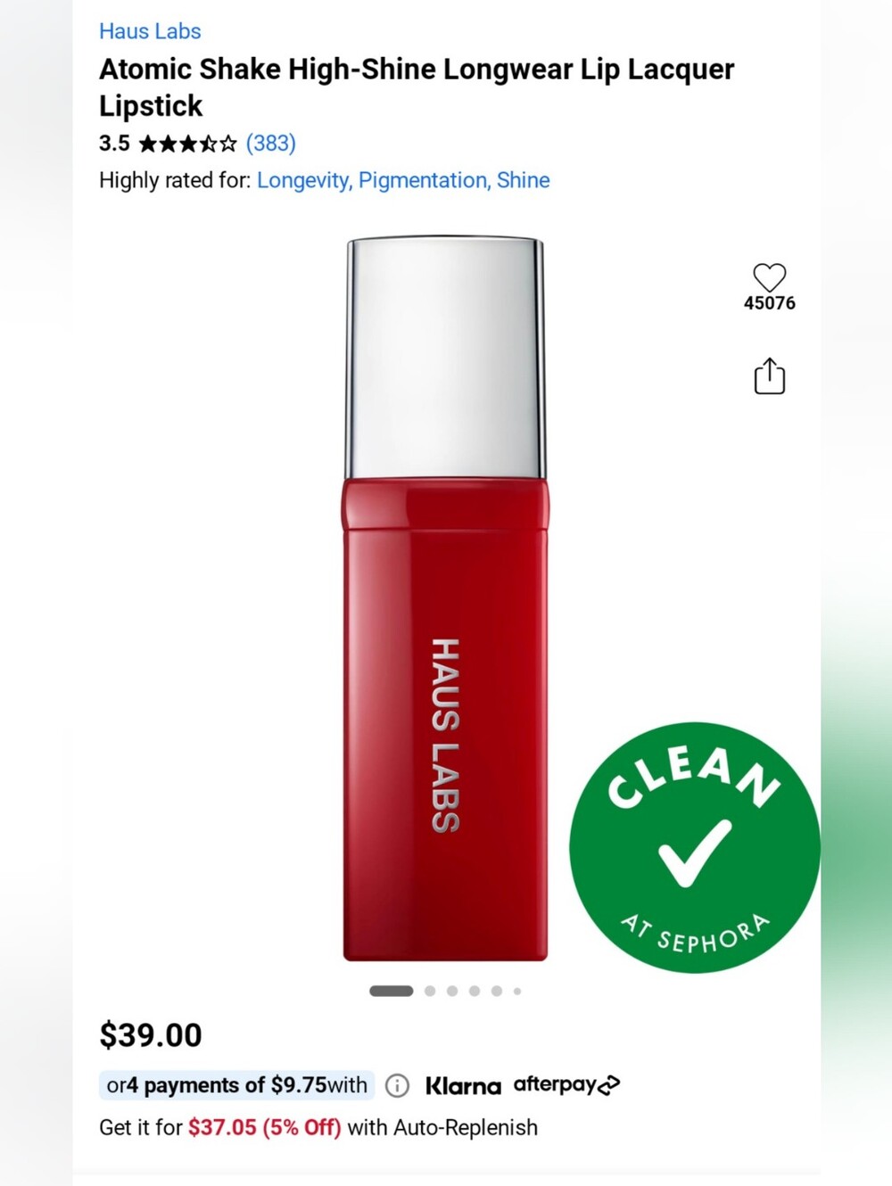 Haus Labs By Lady Gaga Red High-Shine Longwear Lip Lacquer